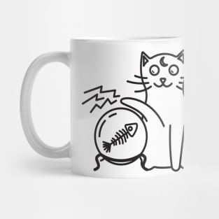 Cat with crystal magic ball. Mug